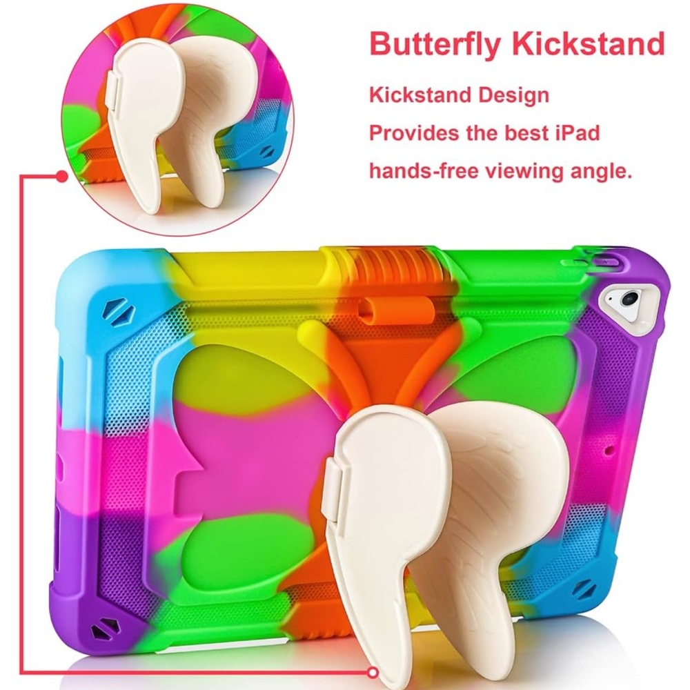 Apple Kids Butterfly Kickstand Tablet Case - Rainbow Multi